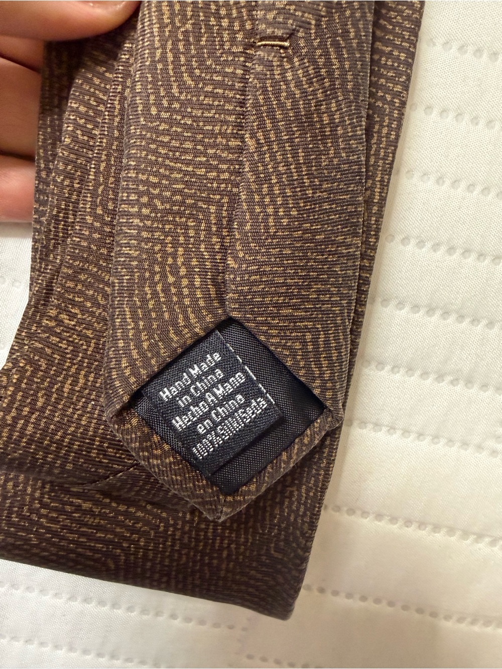 Brown Herringbone 100 % Silk Tie - Picture 3 of 4